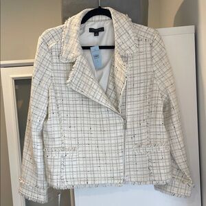 Ann Taylor White Tweed Blazer